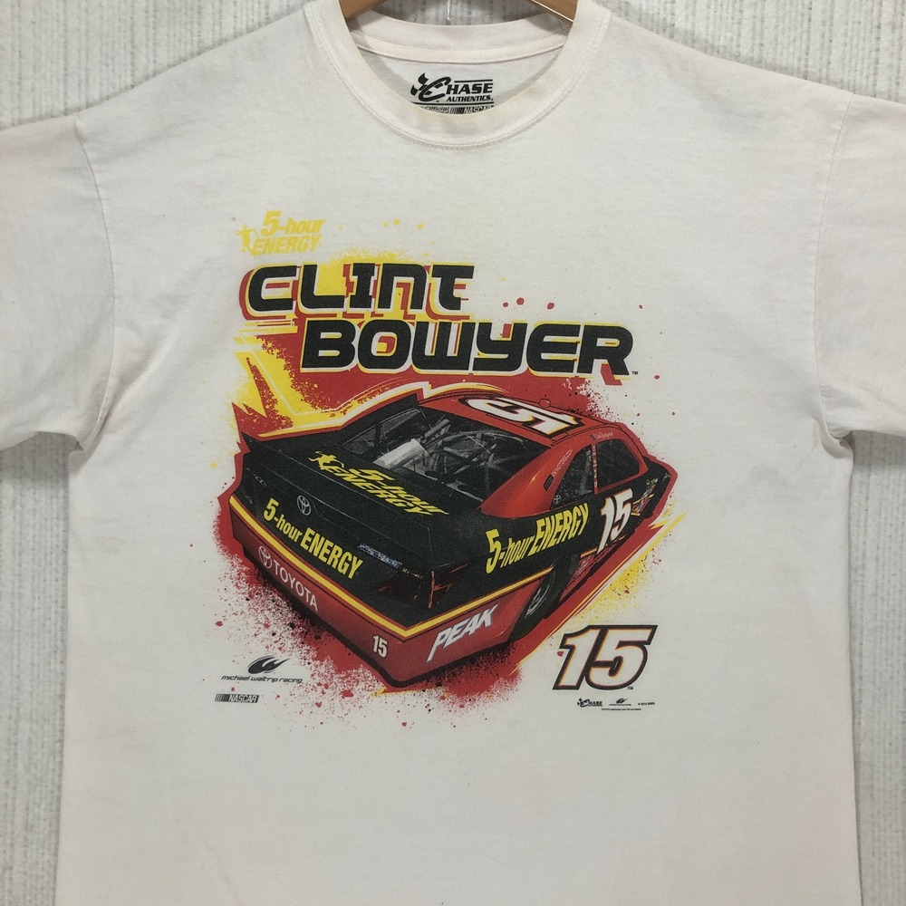 Chase Authentics Clint Bowyer NASCAR 5-hour ENERGY Toyota T-Shirt Mens XL White